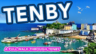 TENBY Wales  FULL TOUR from beach to town castle and harbour [upl. by Arreit]