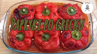 🇬🇷PAPRYKA PO GRECKU  faszerowane papryki mięsem i serem Feta w pomidorach [upl. by Emia]