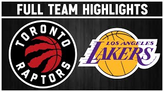 Toronto Raptors vs Los Angeles Lakers  Full Team Highlights  Jan 9 2024 [upl. by Vena684]