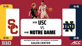 No 3 USC vs No 6 Notre Dame  NCAA Womens Basketball  112324 [upl. by Marron903]