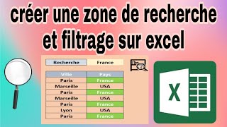 comment créer une zone de recherche dans excel formulaire de recherche excel [upl. by Rurik320]