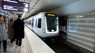 Stockholm Metro  C30 Metrocar arriving at TCentralen  Sweden  200424 [upl. by Nosmoht633]