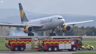 EMERGENCY Thomas Cook A330200 Emergency Landing at Manchester Airport 150417 [upl. by Aromat]