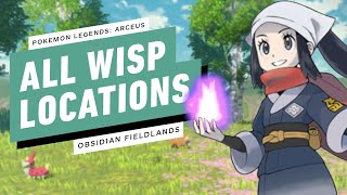 Pokemon Legends Arceus  All Wisp Locations Obsidian Fieldlands [upl. by Sommers]