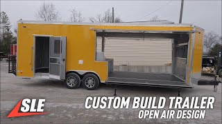 Custom Build Open Air Concession Trailer with Gull Wing Doors and Stages [upl. by Berri]