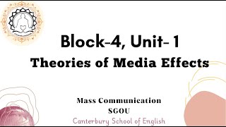 Block 4 Unit 1 Theories of Media Effects Mass Communication SGOU second Semester [upl. by Xylina]