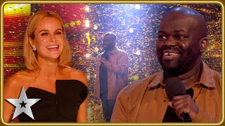 GOLDEN BUZZER for comedian Daliso Chaponda  Unforgettable Audition  Britains Got Talent [upl. by Nyrehtac]