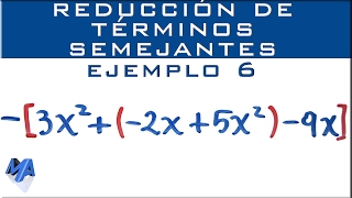 Reducción de términos semejantes  Con signos de agrupación  Ejemplo 1 [upl. by Agna]