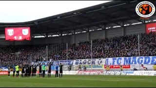 Hallescher FC  1 FC Magdeburg 24012016 Choreo amp Support [upl. by Nivled]