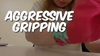 aggressive hard glove gripping amp grasping asmr  lofi no talking requested [upl. by Yaj851]