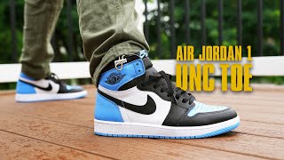 Air Jordan 1 UNC Toe REVIEW amp On Feet [upl. by Carmel]