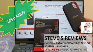 SanDisk Extreme Portable SSD V2 SDSSDE61500GG25  DE61 unboxing testing review and information [upl. by Neumeyer]