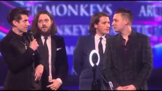 BRIT Awards 2014 Arctic Monkeys Acceptance Speech [upl. by Eitra]