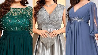 Extra charming Plussize womens Lace satin fancy formal party wear dressesMother of the bride dress [upl. by Oinimreh]