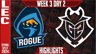 RGE vs G2 Highlights  LEC Spring 2024 W3D2  Rogue vs G2 Esports [upl. by Anirehs288]