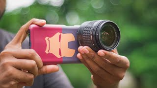 DSLR LENS ON MOBILE CAMERA  Its Working 😯 [upl. by Hebner]