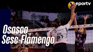 OSASCO 1 X 3 SESCFLAMENGO  MELHORES MOMENTOS  SUPERLIGA FEMININA DE VÔLEI  sportv [upl. by Nylloc]