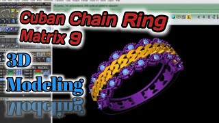 Making A Cuban Chain Ring  cuban ring in matrix jewellery software  ringchain  matrix 9 ring [upl. by Crystal]