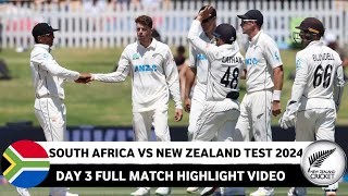 South Africa vs New Zealand 1st Test Day 3 Full Match Highlight 2024  SA vs NZ Test Highlight 2024 [upl. by Haimerej]