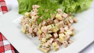 Recette  Salade de cervelas et de gruyère [upl. by Hanna]