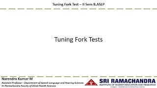 Tuning Fork Test TFT [upl. by Ofori]