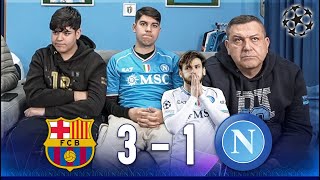 ADDIO CHAMPIONS BARCELLONANAPOLI 31  LIVE REACTION NAPOLETANI [upl. by Tenej]