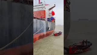 Ship Pilot disembark under high waves [upl. by Ydnac]