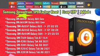 Samsung Spreadtrum SPD Factory ResetErase Frp Added By UnlockTool 2023 [upl. by Aeli759]