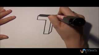 Dibujar la T en 3D  Draw the T in 3D [upl. by Goldy]