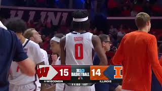 Wisconsin vs Illinois  Men Basketball Dec 102024 [upl. by Swerdna]