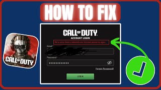 Fix quotWere sorry those credentials are incorrect please try againquot on Call of Duty Warzone Mobile [upl. by Livvy]