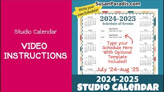 Studio Calendar Instructions Video [upl. by Annahoj814]