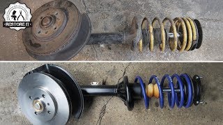 BMW E30 Front Struts Restoration  BMW E30 325i Sport Restoration S1 E1 [upl. by Ebony]