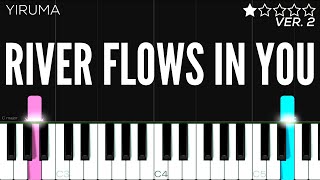 Yiruma  River Flows In You  EASY Piano Tutorial [upl. by Ecirtam124]