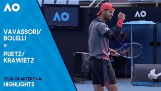 BolelliVavassori v KrawietzPuetz Highlights  Australian Open 2024 Quarterfinal [upl. by Ennirak]