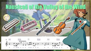 Nausicaä of the Valley of the Wind 風の谷  Play along With Piano Accompaniment  Sheet music [upl. by Nyladnarb]