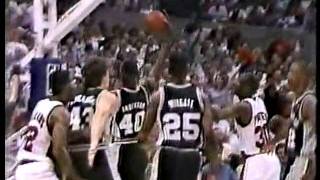 Clyde Drexler Classic Finger Roll Over David Robinson [upl. by Holzman589]