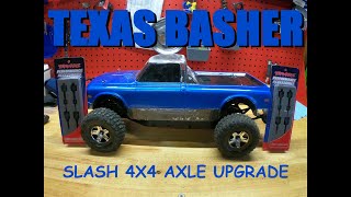 New Axles Install For Traxxas Slash 4X4 Part 6851R 6852R [upl. by Aulea]