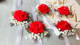 Easy DIY wrist corsage ribbon wrist corsagecorsage DIY [upl. by Borras]