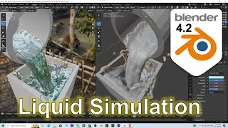 Blender 42 Liquid Simulation 3D Animation Tutorial liquid water 3danimation blender simulation [upl. by Dianemarie]