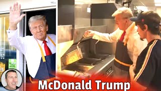 McDonald Trump Epically Trolls Kamala While Working McDonalds DriveThru 😂 [upl. by Rramaj]