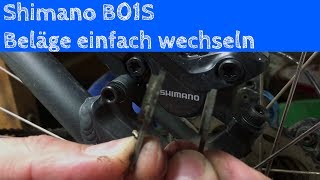 Scheibenbremse quietscht  wenig Bremskraft Bremsbeläge am Fahrrad wechseln Shimano B01S [upl. by Yssenhguahs549]