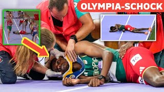 Ethiopia’s Lamecha Girma stretchered off track after falling during steeplechase final Lamecha Girma [upl. by Perice454]