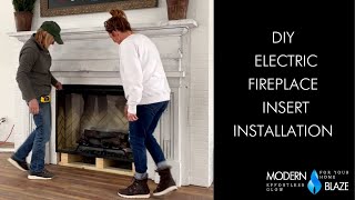 DIY Electric Fireplace Insert Installation by Deb and Danelle [upl. by Ikram]