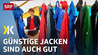 Regenjacken im Test Auch günstige Jacken bieten guten Schutz  2017  Kassensturz  SRF [upl. by Ecnadnac]