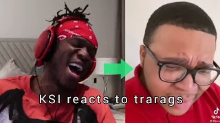 KSI reacts to Tra Rags TikToks  KSI try not to laugh ksi trynottolaugh trarags [upl. by Natehc]