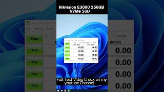 Hikvision E3000 256GB NVMe SSD Benchmark Test shorts hikvision [upl. by Nlyak642]