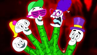 Spooky Scary Skeletons  Finger Family Rhymes  Hoopla Halloween [upl. by Ojillek]