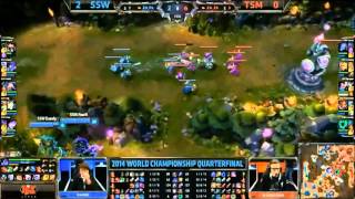 SSW X TSM Quartas de finais  3º Jogo Campeonato Mundial LOL 2014 [upl. by Yelak398]