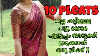 How to pleat saree pallu10 pleats saree drapingeasy tips amp tricks for saree draping saree ironing [upl. by Oiraved]